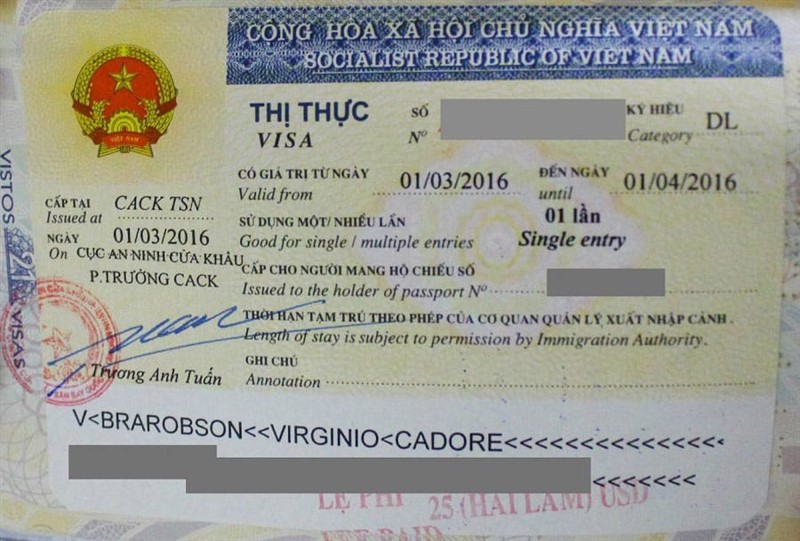 VISA NHẬP CẢNH VIỆT NAM CẤP TẠI SÂN BAY QUỐC TẾ VIỆT NAM